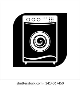 Washing Machine Icon. Cloth Washing Machine Icon Vector Art Illustration