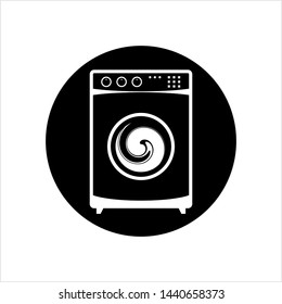 Washing Machine Icon. Cloth Washing Machine Icon Vector Art Illustration