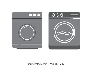  Washing machine icon. Clothes washer - laundry machine. Home appliance symbol. 