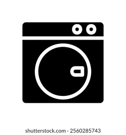 Washing machine icon. Concept of laundry, cleanliness, and household chores.