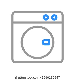 Washing machine icon. Concept of laundry, cleanliness, and household chores.