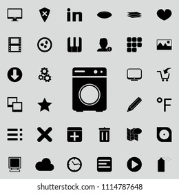 washing machine icon.  Detailed set of minimalistic icons. Premium graphic design. One of the collection icons for websites, web design, mobile app on colored background