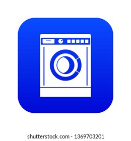 Washing machine icon digital blue for any design isolated on white vector illustration