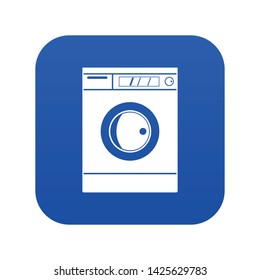 Washing machine icon digital blue for any design isolated on white vector illustration