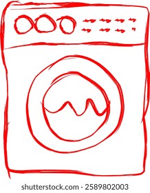 washing machine icon in doodle style