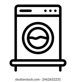Waschmaschinensymbol. Trockenreinigung Umriss-Logo-Icons Design. Vektorillustration.