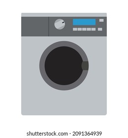 Washing Machine Icon. Flat Color Design. Vector Illustration.