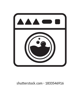 Icono de lavadora, diseño plano Mejor lavadora Icono Ilustración de vectores