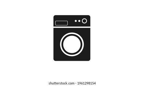 Icono de lavadora, diseño plano, ilustración vectorial