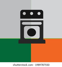 washing machine icon, flat design best washing machine icon, kitchen material.