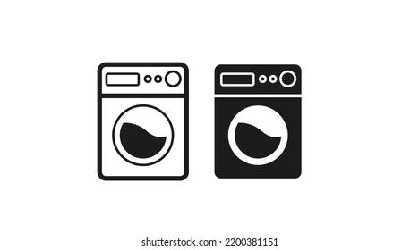 Washing machine icon, flat design, vector illustration