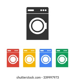 washing machine icon. Flat design style eps 10