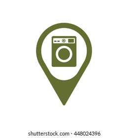 Washing machine icon. Flat design.