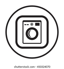 Washing machine icon. Flat design.