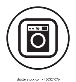 Washing machine icon. Flat design.