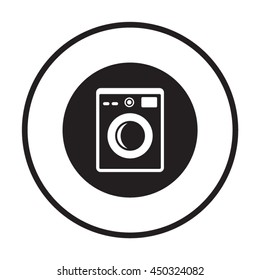 Washing machine icon. Flat design.