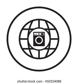Washing machine icon. Flat design.