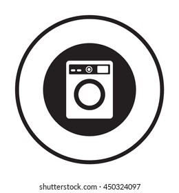 Washing machine icon. Flat design.