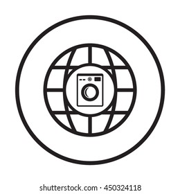 Washing machine icon. Flat design.