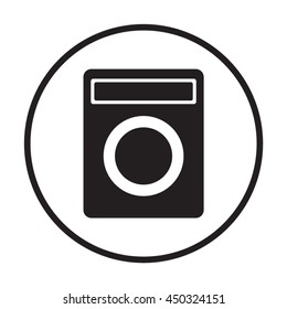 Washing machine icon. Flat design.