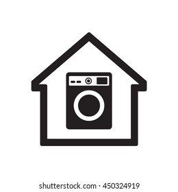 Washing machine icon. Flat design.