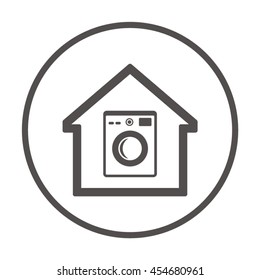 Washing machine icon. Flat design.