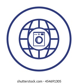 Washing machine icon. Flat design.
