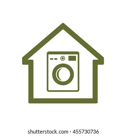 Washing machine icon. Flat design.
