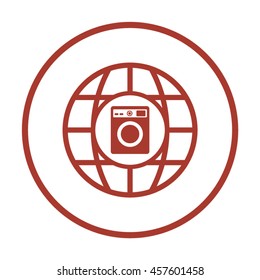 Washing machine icon. Flat design.