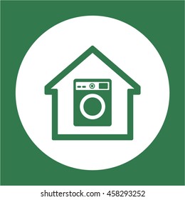 Washing machine icon. Flat design.