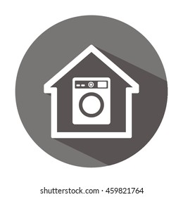 Washing machine icon. Flat design.