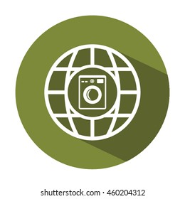 Washing machine icon. Flat design.