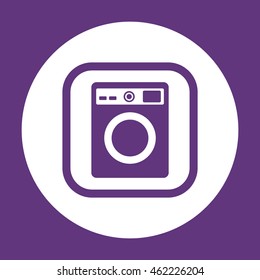 Washing machine icon. Flat design.