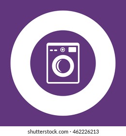 Washing machine icon. Flat design.