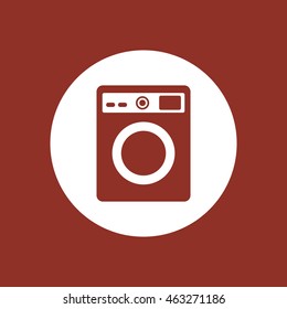 Washing machine icon. Flat design.