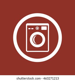 Washing machine icon. Flat design.