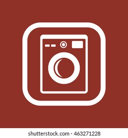 Washing machine icon. Flat design.