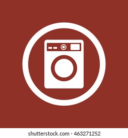 Washing machine icon. Flat design.