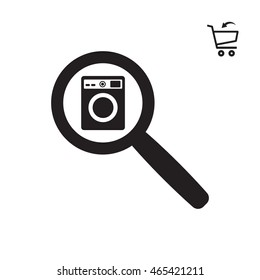 Washing machine icon. Flat design.