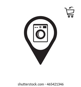 Washing machine icon. Flat design.