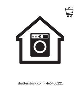 Washing machine icon. Flat design.