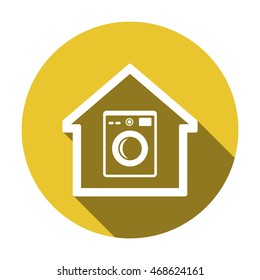 Washing machine icon. Flat design.
