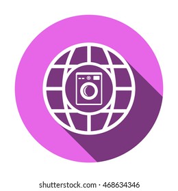 Washing machine icon. Flat design.