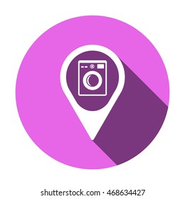 Washing machine icon. Flat design.