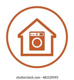 Washing machine icon. Flat design.