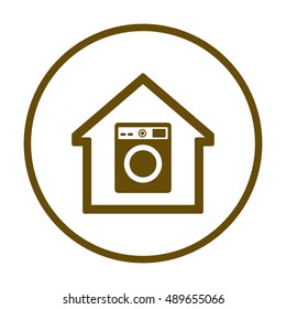 Washing machine icon. Flat design.