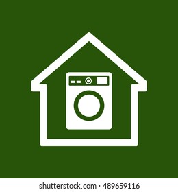 Washing machine icon. Flat design.