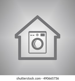 Washing machine icon. Flat design.