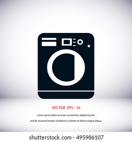 Washing machine icon, flat design best vector icon