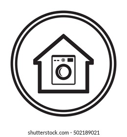 Washing machine icon. Flat design.